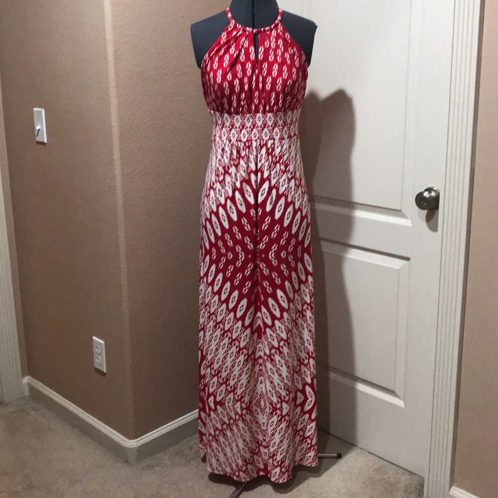 Red/White Maxi Dress